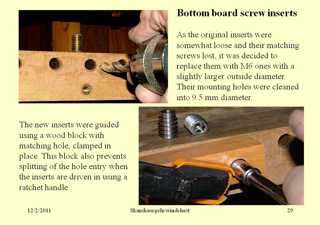 renewing screw
      inserts